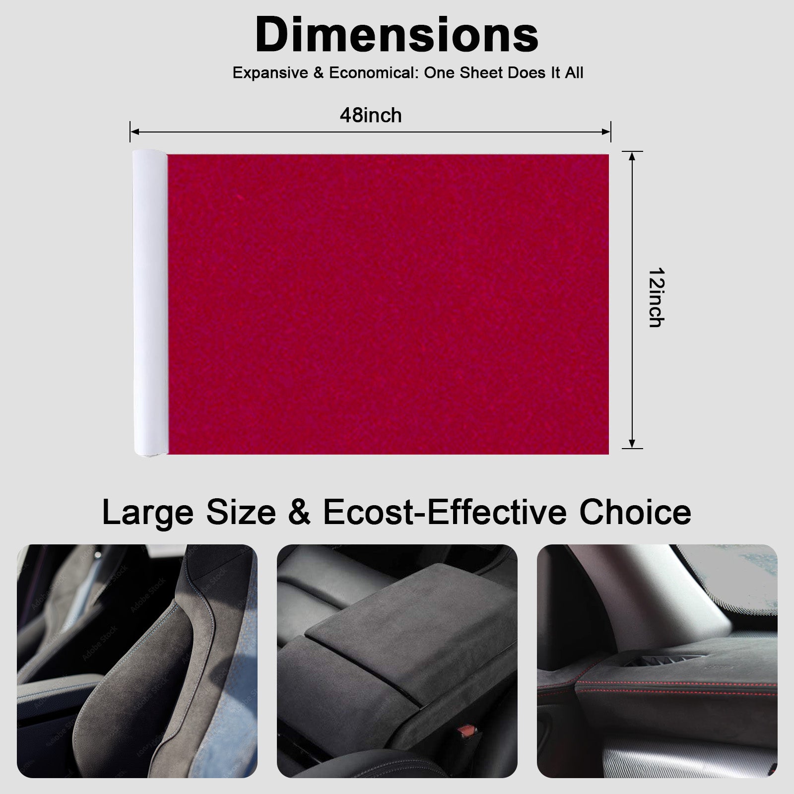 RadiantDecor Burgundy Suede-Style Automotive Interior Wrap