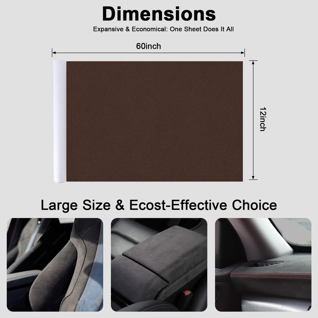 RadiantDecor Coffee Suede-Style Automotive Interior Wrap
