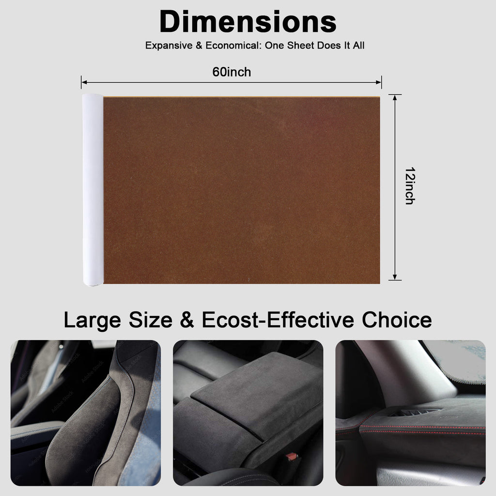 RadiantDecor Brown Suede-Style Automotive Interior Wrap