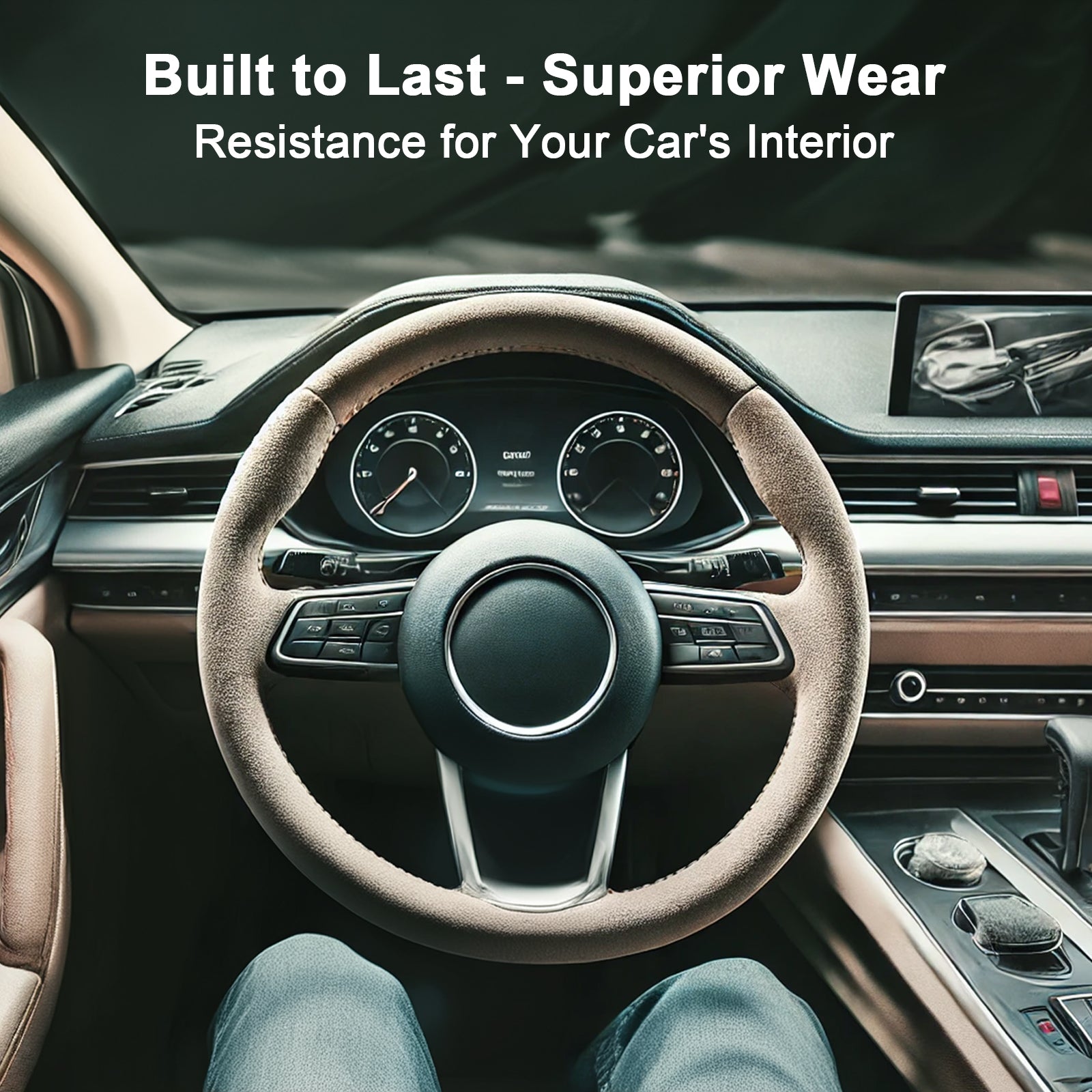 RadiantDecor Beige Suede-Style Automotive Interior Wrap