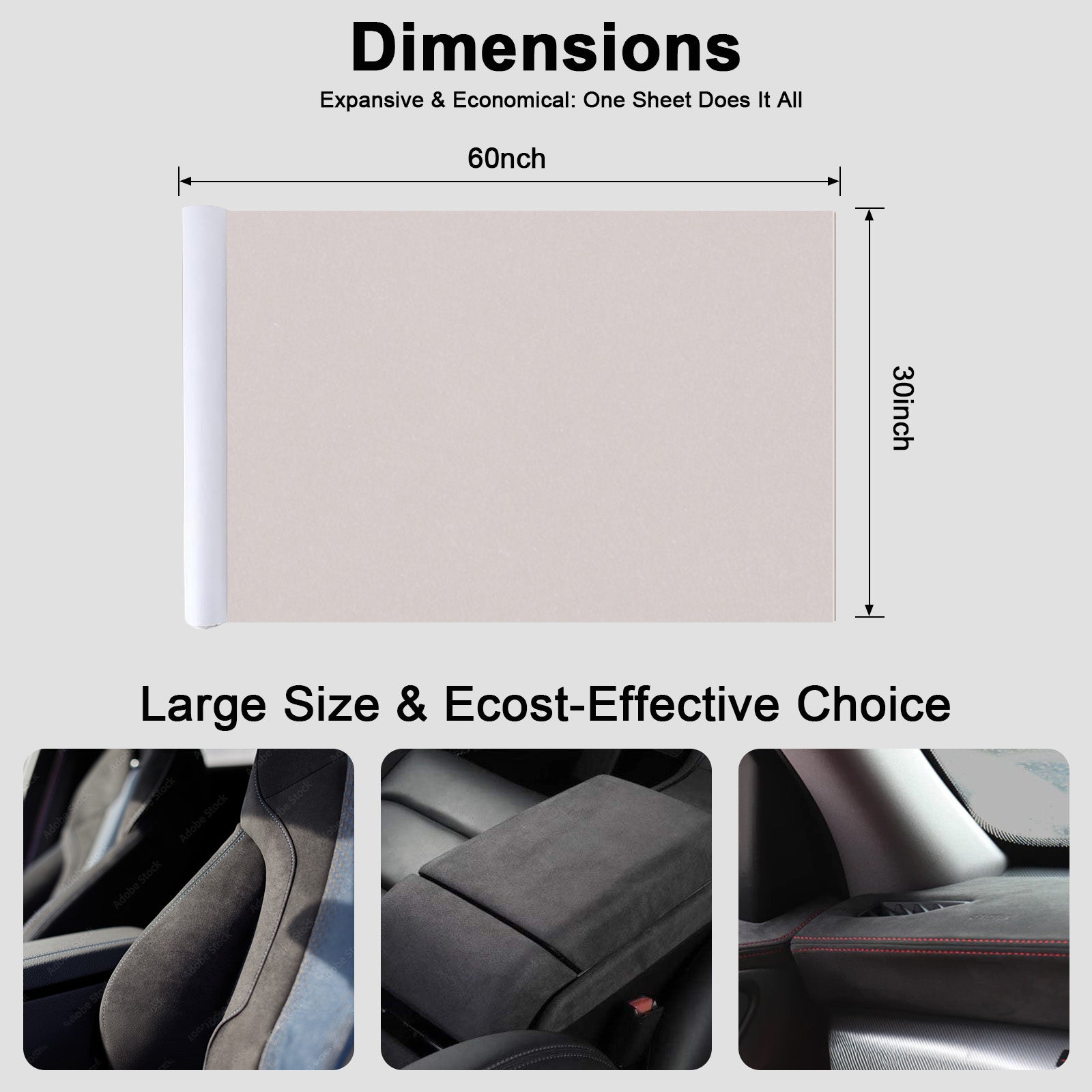 RadiantDecor Beige Suede-Style Automotive Interior Wrap