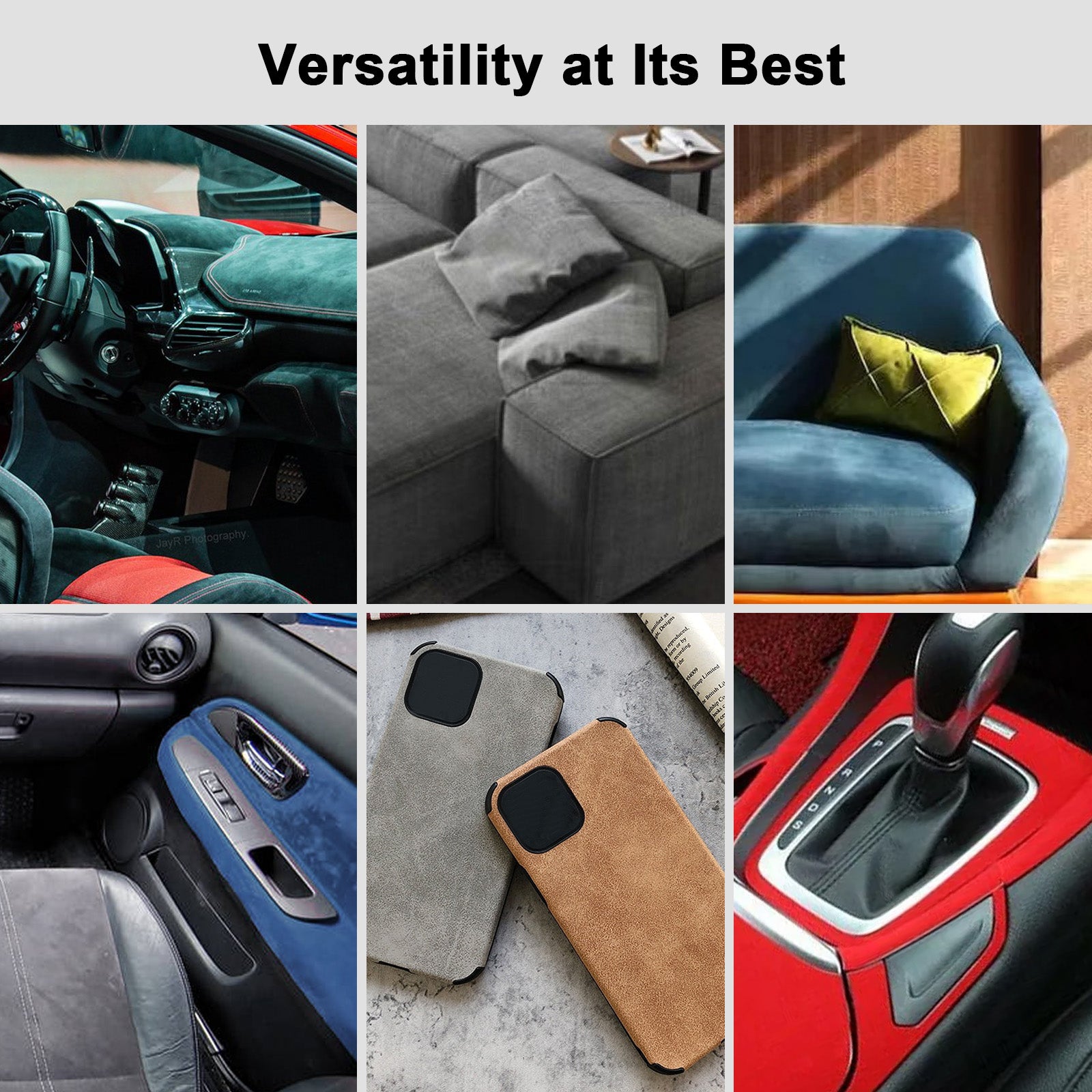 RadiantDecor Brown Suede-Style Automotive Interior Wrap