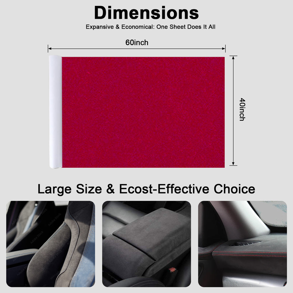 RadiantDecor Burgundy Suede-Style Automotive Interior Wrap