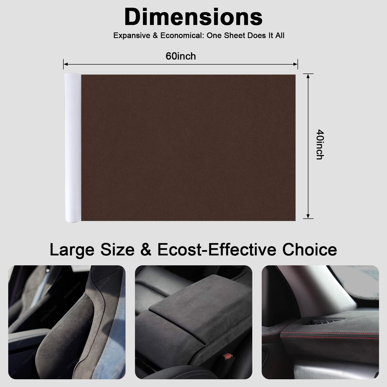 RadiantDecor Coffee Suede-Style Automotive Interior Wrap