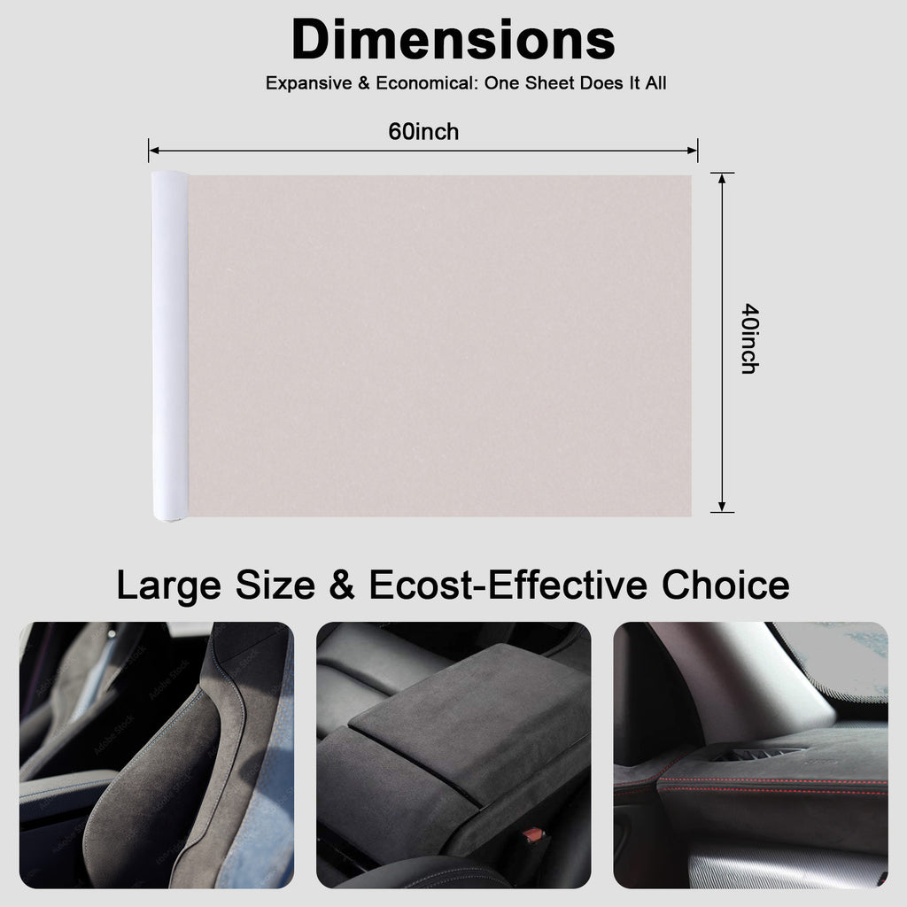 RadiantDecor Beige Suede-Style Automotive Interior Wrap