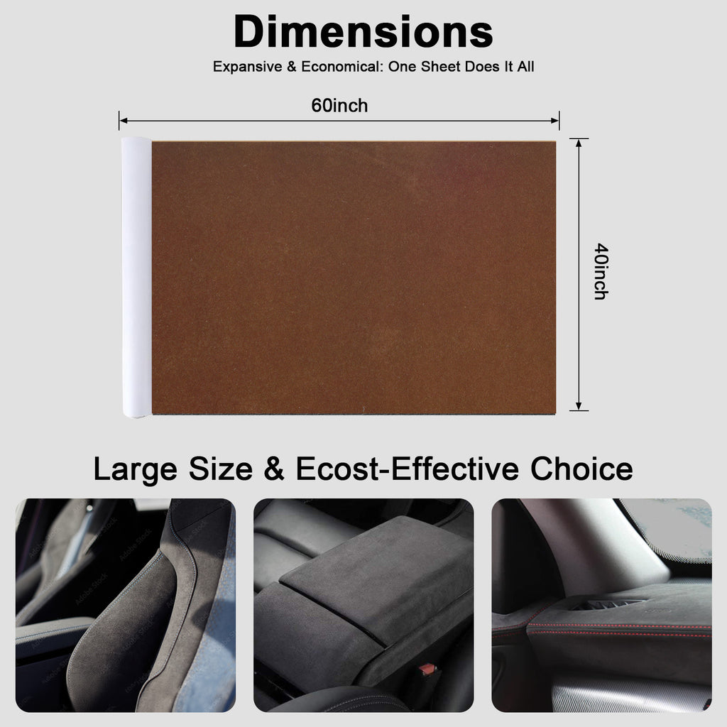 RadiantDecor Brown Suede-Style Automotive Interior Wrap