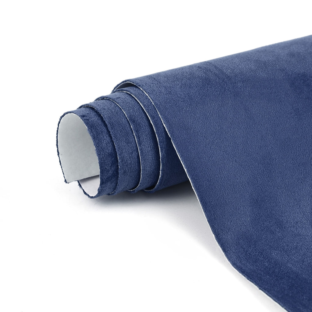 RadiantDecor Premium Blue Suede Fabric Wrap - Suede Wrap for Car Interior - Self-Adhesive Microfiber and Synthetic Leather, Stretchable Interior Film for Car and Home Decor